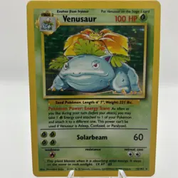 Pokemon TCG Venusaur 15/102 Base Set Unlimited Holo Rare Vintage HP DMG - Image 2