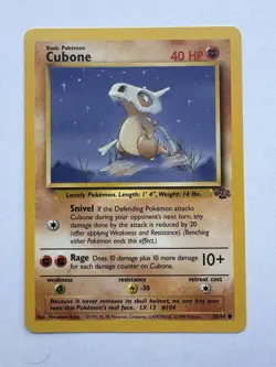 Cubone 50/64 Jungle Set Unlimited NM - Near Mint Pokemon TCG Vintage - Image 1