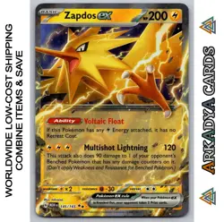Zapdos EX - 145/165 - S&V Pokemon 151 - 2023 Pokemon - NM - Image 1
