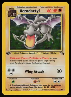 Aerodactyl 1/62 Rare Fossil Holo 1st Edition Pokemon - Image 1