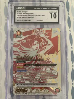 Union Arena Attack On Titan Rare Battle Eren Jaeger WINNER UAPR/AOT-1-092 - Image 1