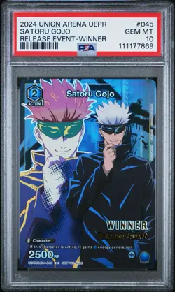 Union Arena Jujutsu Kaisen Satoru Gojo Release Event Winner #045 PSA 10 2024 - Image 1