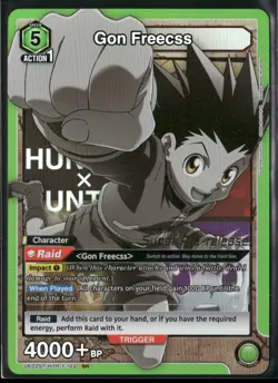 Union Arena TCG Gon Freecss UE02ST/HTR-1-102 SR Super Pre-Release Foil HxH - Image 1