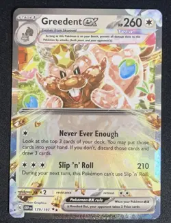 Greedent ex 179/197 Obsidian Flames Double Rare Holo Pokemon TCG Card NM - Image 1