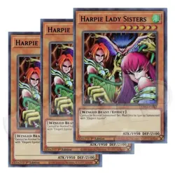 Yugioh Harpie Lady Sisters x 3 1st Edition Ultra Rare Green NM - Free Holo Card - Image 1