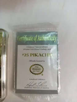 Vintage Pokemon 1999 23 K Gold Plated Card Pikachu Authentic From Burger King - Image 3
