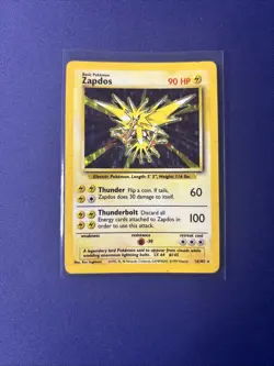 Pokemon TCG Zapdos Base Set 16/102 Holo Card MP Condition - Image 1