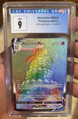 CGC 9 MINT Pokemon Alcremie VMAX Shining Fates Secret Rare Holo 073/072 - Image 1