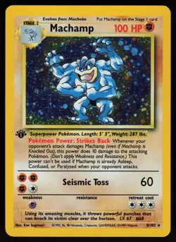 Machamp 8/102 Galaxy Holo Rare Base Set 1st Edition Pokemon - Image 1
