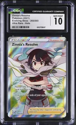 Zinnia's Resolve *CGC 10* Ultra Rare *Evolving Skies* #203 *2021* Pokemon - Image 1