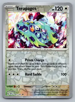 Pokemon TCG SV08: Surging Sparks Terapagos 161/191 Reverse Holo - Image 1