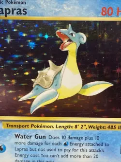 Pokemon TCG Lapras 10/62 Fossil Unlimited Holo Rare Vintage 1999 WOTC - Image 2