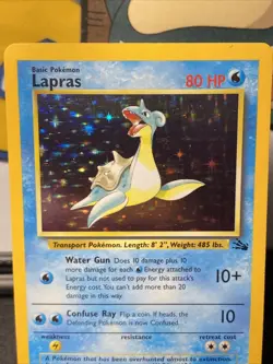 Pokemon TCG Lapras 10/62 Fossil Unlimited Holo Rare Vintage 1999 WOTC - Image 3