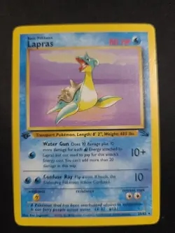1999 1st Edition Lapras HP+ Non-Holo Rare Fossil 25/62 Vintage Pokemon TCG WOTC - Image 1