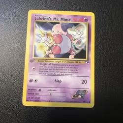 Sabrina's Mr. Mime 094/132 Gym Heroes First Edition Pokemon Card Mint Condition - Image 1
