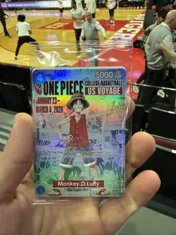 One Piece Monkey D. Luffy Basketball Promo Card RUTGERS - Image 1