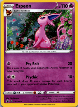 Espeon Holo Promo SWSH: Sword & Shield Promo Cards SWSH174 NM - Image 1