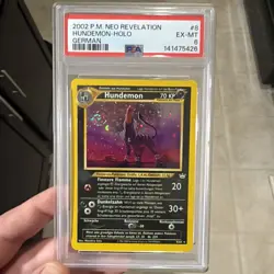 2002 P.M. Neo Revelation Hundemon Holo PSA 6 German Card - Image 1