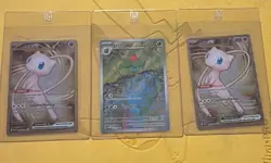 Pokemon 151 3 Card Lot Ft Two Metal Mew Promo & Ivysaur - Image 1