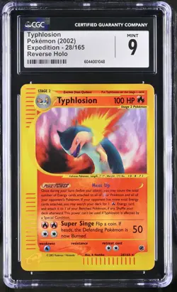 CGC 9 MINT Typhlosion 2002 Expedition 28/165 Reverse Holo Pokemon Card - Image 1