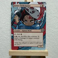 Sunset Strikemaster - Tanjiro Demon Slayer - Painted Alter - Tarkir Dragonstorm - Image 1