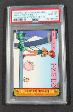Pokemon Japanese Jigglypuff & Misty #199 PSA 10 GEM MINT Anime Carddass Series 6 - Image 1