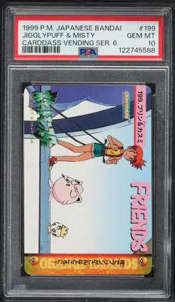 Pokemon Japanese Jigglypuff & Misty #199 PSA 10 GEM MINT Anime Carddass Series 6 - Image 3