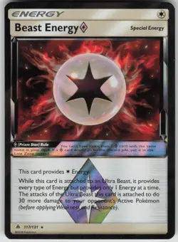Pokemon TCG Beast Energy Prism Star Prism Rare SM - Forbidden Light 117/131 - Image 1