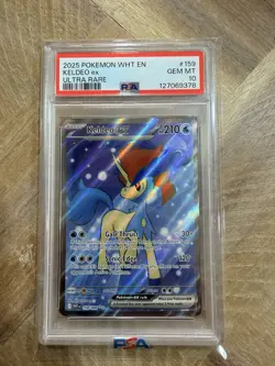 2025 POKEMON WHT EN-WHITE FLARE ULTRA RARE #159 KELDEO EX PSA 10 - Image 1