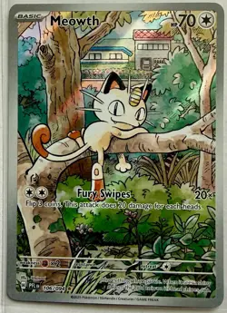 Pokemon TCG Meowth Phantasmal Flames Full Art Secret Rare 106/094 - Image 1