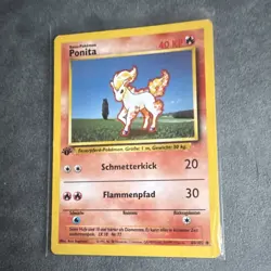Pokemon Ponyta Base Set 60/102 German 1st Edition Basic Fire Pokemon TCG - Image 1