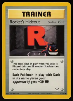Rocket's Hideout 63/64 Uncommon Neo Revelation Unlimited Pokemon - Image 1