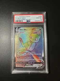 Pokemon Mew VMAX 268/264 SWSH08 Fusion Strike Secret Rare Holo PSA 10 310 HP - Image 1