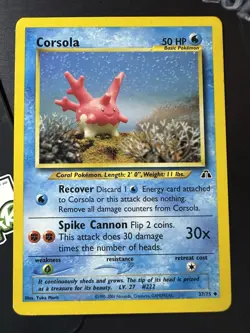 Corsola 37/75, 2001 Neo Discovery, Pokemon TCG, WotC, Vintage, Uncommon, NM/LP - Image 1