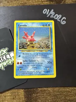 Corsola 37/75, 2001 Neo Discovery, Pokemon TCG, WotC, Vintage, Uncommon, NM/LP - Image 3