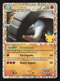 Donphan (Prime) Classic Collection Holo CCC 107/123 LP Pokemon TCG - Image 1