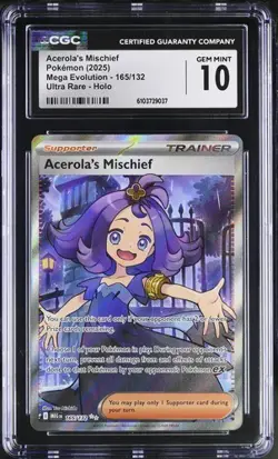 Acerola's Mischief *CGC 10* Ultra Rare *Mega Evolution* #165 *2025* Pokemon - Image 1
