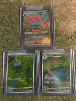 Pokemon 151 Bulbasaur Line Illustration Rare Lot - Bulbasaur Ivysaur Venusaur EX - Image 1