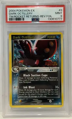 2004 Pokemon EX Dark Octillery Reverse Holo Team Rocket Returns PSA 9 Mint - Image 1