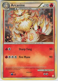 Arcanine 1/123 HS Rare HeartGold & SoulSilver Holo Pokemon - Image 1