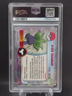 2000 Pokemon Topps Chrome Series 1 Tekno Oddish #43 PSA 7 Near Mint - Image 2
