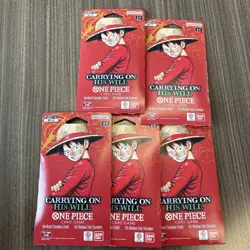 One Piece OP-13 Carrying on His Will Sleeved Booster Packs Lot of 5 Bandai New - Image 1