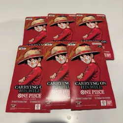 One Piece OP-13 Carrying on His Will Sleeved Booster Packs Lot of 5 Bandai New - Image 1