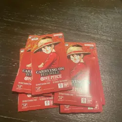One Piece OP-13 Carrying on His Will Sleeved Booster Packs Lot of 5 Bandai New - Image 1