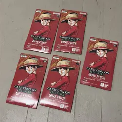 One Piece OP-13 Carrying on His Will Sleeved Booster Packs Lot of 5 Bandai New - Image 1