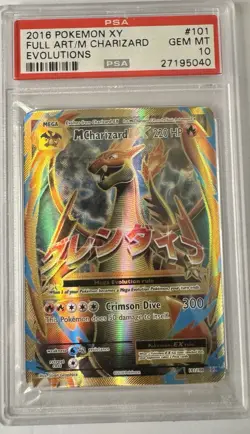 PSA 10 Gem Mint MEGA M CHARIZARD 101/108! POKEMON XY Evolutions FULL ART Ex HOLO - Image 1