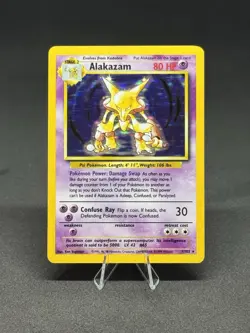 Pokemon Alakazam Holo Rare TCG Card 1/102 Base Set 1999 Unlimited - Image 1