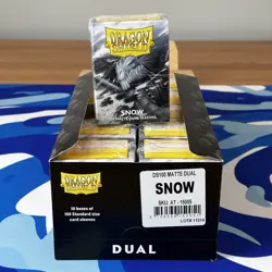 Dual Matte Snow Case Display Dragon Shield Standard Size Sleeves - 10 Pack - Image 1