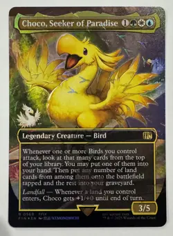 Choco, Seeker of Paradise - Chocobo Track Foil Extended Art Final Fantasy LP MTG - Image 1