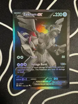 Pokemon Zekrom EX Black Bolt 172/086 SV10.5 BWR TCG Card NM+ - Image 1